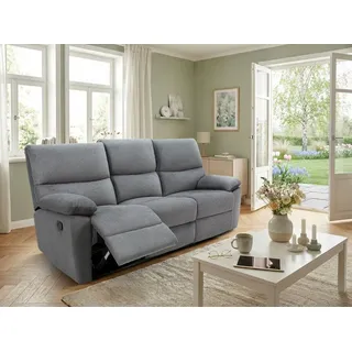 Home Affaire »LANNOY, manuelle o. elelektrische Relaxfunktion in 2 Sitzen, USB A/C« Liegefunktion (105°-150°), Reclinersofa, Webstoff, Federkern, grau