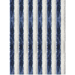 Arsvita Flauschvorhang 80x185 cm in Unistreifen dunkelblau - weiß, Perfekter Insekten- und Sichtschutz für Ihre Balkon- und Terrassentür, viele Farben