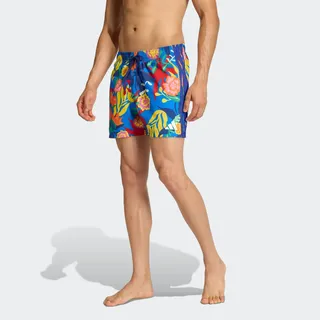 adidas Mexicana Florals 3 Stripes Swim Shorts 5 Inch Glory blue-white S