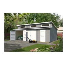 WEKA Garage, BxT: 820 x 579,6 cm, holz - grau