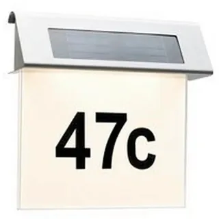 Paulmann Solar Hausnummernleuchte Edelstahl 23x22x6 cm 1er Set Silber/Weiß