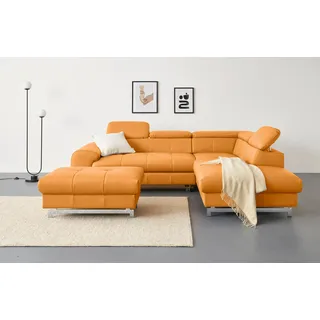 Cotta Eckcouch Kunstleder 2-Sitzer Orange