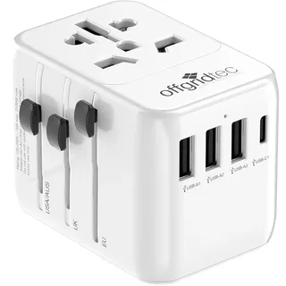Offgridtec Reiseadapter Universal Weltweit 3 St. Weiß