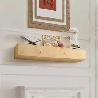 Kaminsims Kaminkonsole Kaminverkleidung - Schweberegale 183 cm - Regal in Holzfarbe - Kaminaccessoires für Ihr Zuhause
