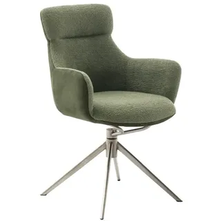 MCA PELION 4 Fuß Stuhl mit Armlehnen Edelstahl/Stoffbezug 360° drehbar