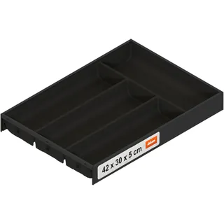 Blum AMBIA-LINE Besteckkasten mit Soft-Touch | Premium Schubladen-Organizer für moderne Küchenschublade & Schrank | schützt, sortiert & ordnet Besteck und Küchenhelfer | 42,5×30×5,5 cm | Carbonschwarz