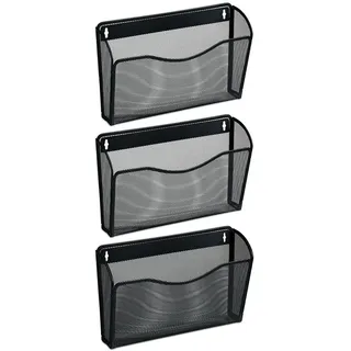 Relaxdays 3Xzeitschriftenhalter , Schwarz , Metall , 35.5x22x8.5 cm , Wohnzimmer, Kleinmöbel, Zeitungsständer