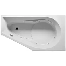 RIHO Yukon Eck-Badewanne, mit Flow-System, Einbau, 1-Sitzer, 160x90x48cm, 175 Liter, weiß, B00, Ausführung: Version links