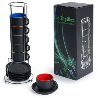 MiaMio Espressotasse 0,075 l Schwarz 6 St.