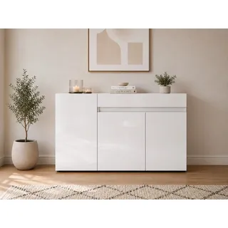Home Affaire MISTER Sideboard 135x80 cm Weiß Kunststoff/MDF/Holzwerkstoff