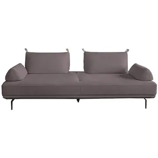 KAWOLA Sofa CANE Schlafsofa Daybed mit 2 Armlehnkissen Stoff lila - Lila