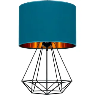 Moderne Lampe Schreibtischlampe Tischlampe Tischleuchte Nachttischlampe Leuchte Türkis-Gold aus Serie N230 (N230-N1-TG) - Türkis, Gold