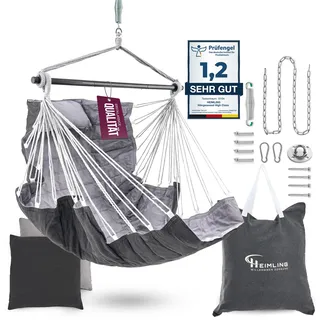 HEIMLING Hängesessel High-Class Outdoor & Indoor XXL [All Inclusive Paket mit Aufhängung + 3 Kissen] Kinder & Erwachsene bis 150 kg | Hängematte Wohn- Schlafzimmer, Garten Balkon Terrasse