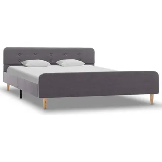 vidaXL Bettgestell Hellgrau Stoff 160x200 cm - Grau