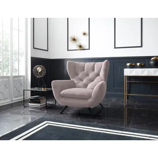 Candy Ohrensessel Beatrice Samt 100 x 106 x 95 cm Rosa