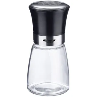 Westmark Puderzuckerstreuer, Mit Aromadeckel, Fassungsvermögen: 190 ml, Glas/Rostfreier Edelstahl/Kunststoff, Blacky, Transparent/Schwarz/Silber, 69512260