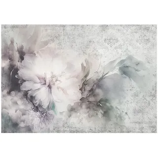 Wallarena Fototapete Blumen Abstrakt Grau 312x219 cm , Multicolor , Papier , Uni , Rechteckig , 312x219 cm , FSC 100% ,