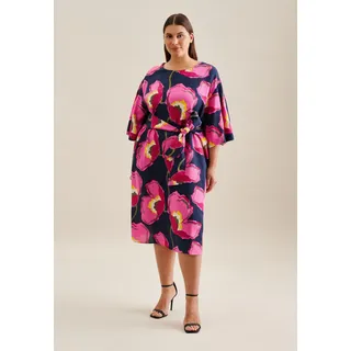 seidensticker Sommerkleid »Schwarze Rose« 1/2 Rundhals Floral, blau