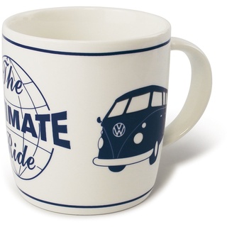 BRISA VW Collection - Volkswagen Große Keramik Kaffee-Tee-Cappuccino-Tasse-Becher-Haferl im T1 Bulli Bus Design (The Ultimate Ride/Weiß)