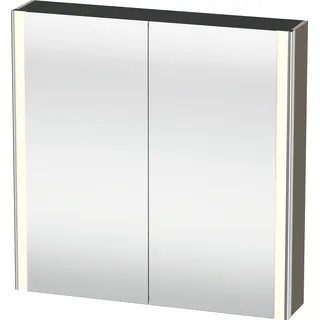 Duravit XSquare Spiegelschrank mit LED- Beleuchtung, 800x800x155mm, XS7112090900000, Farbe: Flannel Grey Seidenmatt Lack