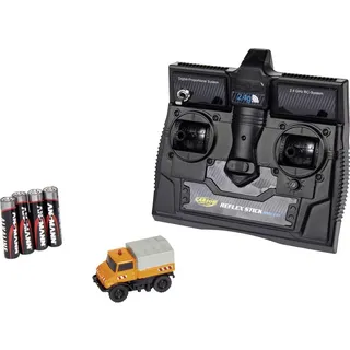Carson 500504125 - 1:87 MB Unimog U406 100% RTR, ferngesteuertes Fahrzeug, fahrfertiges Modell, mit LED Beleuchtung, sehr Kleiner Wendekreis, perfekt für Dioramen, Orange