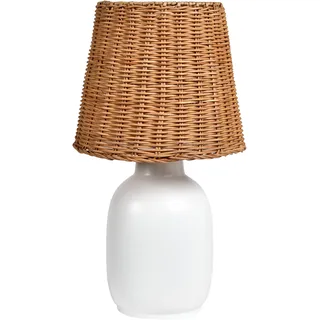 Beliani Tischlampe Weiß/Braun