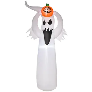 Homcom Halloween Aufblasbares Gespenst 1,8 m Weiß/Orange