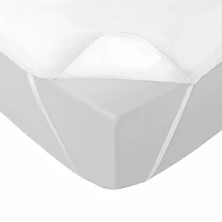 douceur d'Intérieur Shelly Aa Matratzenschutz, wasserdicht, mit Gummibändern (160 x 200 cm), Weiß, Frottee, TPU, mit Milbenschutz