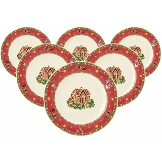 SELTMANN WEIDEN Frühstücksteller Marieluise Weihnachtsnostalgie 20 cm beige 6er Set