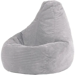 I.C.O.N. Icon Dalton Sitzsack Kinder, Grau, Flauschiger Cord Stoff, Sitzsack Cord mit Füllung, Bequemer Kinder Gaming Sessel, Kuschelsessel, Lese Sessel, Schlafzimmer, Kinderzimmer, Spielzimmer