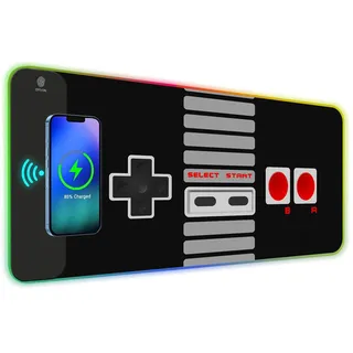 ToLuLu RGB-Gaming-Mauspad, kabellos, 7,5/10/15 W, 10 Lichtmodi, LED-Mauspad, Computertastaturmatte, Mauspad, 800 x 300 x 4 mm, erweiterte große Schreibtischunterlage, Schreibtischmatte,