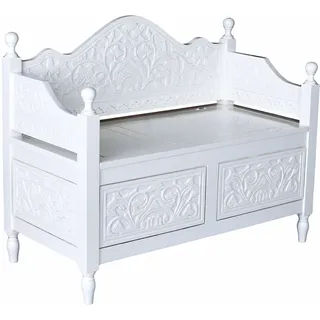 Vintage Sitzbank Truhenbank Gründerzeit bank weiß Sitztruhe mit Stauraum Truhe