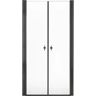 HOME DELUXE - Duschabtrennung LAVEA - Klarglas Schwarz - Maße: 85 x 195 cm - 6 mm nanobeschichtetes Sicherheitsglas, inkl. Scharniere und Montagematerial I Duschtür Pendeltür Duschtrennwand Nischentür - Schwarz