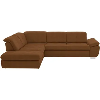 Beldomo Speed Ecksofa , Braun , Textil , Ottomane links, L-Form , 318x260 cm , Goldenes M , Typenauswahl, Bettkasten erhältlich, Stoffauswahl, Bettfunktion erhältlich, Hocker erhältlich, Rücken echt , Wohnzimmer, Sofas & Couches, Wohnlandschaften, Ecksofas