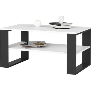 Akord Couchtisch Alex Weiß/Schwarz 92X53X45 Cm - Weiß, Schwarz