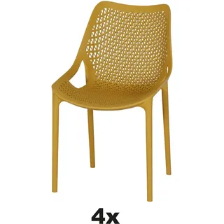 Siena Garden Stapelsessel-Set District 4-teilig Mustard