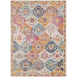 livabliss Teppich »CUZCO« rechteckig 7 mm Höhe Vintage Orientteppich, Kurzflor, Boho Wohnzimmerteppich, Läufer, bunt,