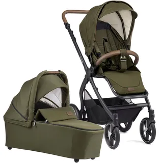 Gesslein Kombi-Kinderwagen »FX4 Soft+ mit Aufsatz Style, moos/tabak«, mit Babywanne C3 und Babyschalenadapter, grün