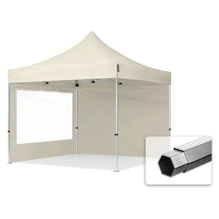 TOOLPORT Faltpavillon 3 x 3 m inkl. 2 Seitenteile Creme