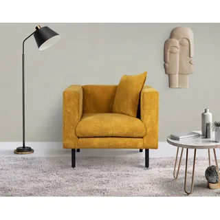 Home Affaire Cocktailsessel Lillibeth Polyester 90 x 83 x 74 cm Gelb mit Wendekissen