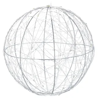 Relaxdays LED Dekokugel Silber