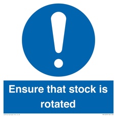 Schild "Ensure That Stock Is Rotated", 200 x 200 mm, S20
