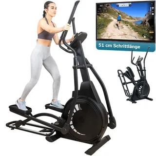 Skandika Crosstrainer für Zuhause Carbon P23 | klappbar, Ellipsentrainer mit 23 Programmen, 16 Stufen, platzsparend, leise, Kinomap App kompatibel, moderner Computer, kompakt, Cardio, Bis 135Kg