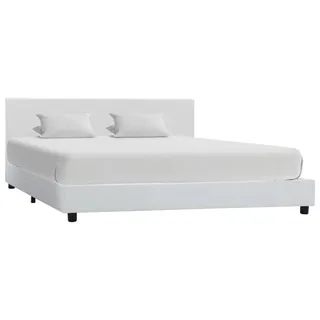 vidaXL Bettgestell Weiß Kunstleder 160x200 cm - Weiß
