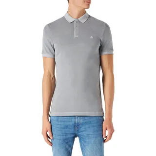 Marc O'Polo Kurzarm-Poloshirt mit Stretch-Anteil Shaped Fit, Grau (Grau), XL