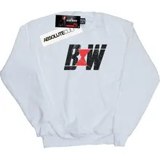 Marvel, Herren, Pullover, Black Widow Film Initial Logo Baumwolle Sweatshirt, Weiss, (M)