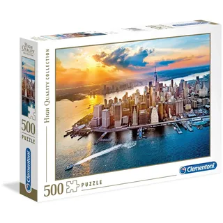 Clementoni 35038 New York – Puzzle 500 Teile ab 9 Jahren, buntes Erwachsenenpuzzle mit kräftigen Farben, Geschicklichkeitsspiel für die ganze Familie, schöne Geschenkidee, Multicolor, 6