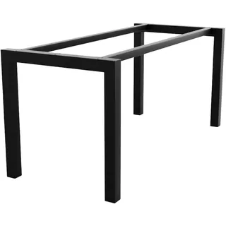 MetaloPro Tischbeine Metall, Schwerlast Stahl Schreibtisch Beine, Tischkufen Schwarz und Schrauben, Bodenschoner, Trapez Tischgestell – 150x70x72 cm - Schwarz