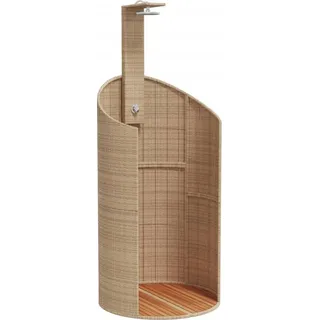 vidaXL Gartendusche Beige 100x100x241,5 cm Poly Rattan Akazienholz - Beige