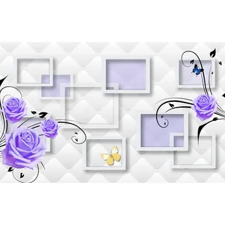 Papermoon Fototapete »Muster mit Blumen«, bunt